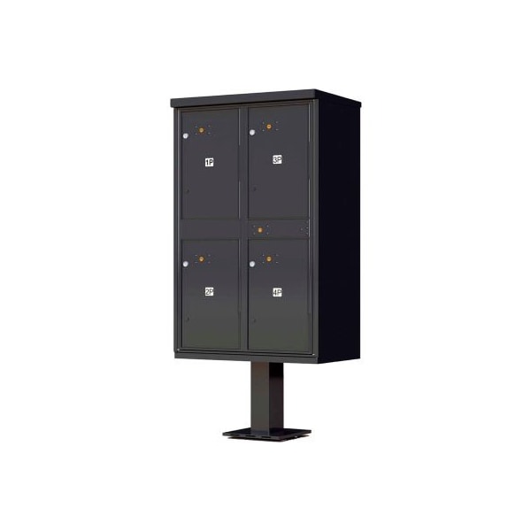 Florence Mfg Co Valiant Outdoor Parcel Locker, 4 Lockers, Black 1590T2BKAF - main